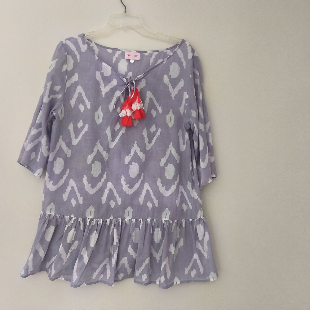 Top It Off Dress/Tunic/swimsuit cover up  100% Cotton